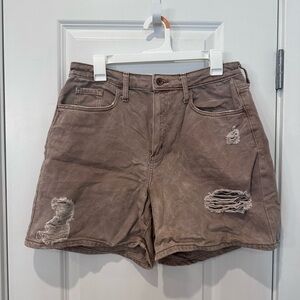 Women’s Wild Fable 10/30R Tan High Waist Distressed Denim Shorts
